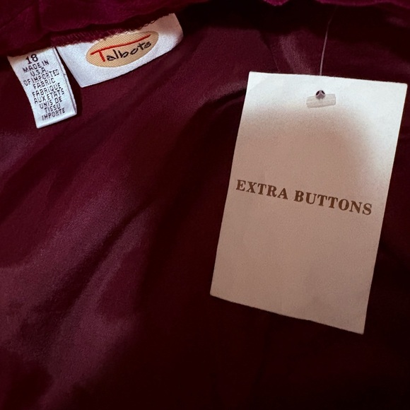Vintage Burgundy Velvet A-Line Skirt Talbots Size 18 NWT - Picture 7 of 11
